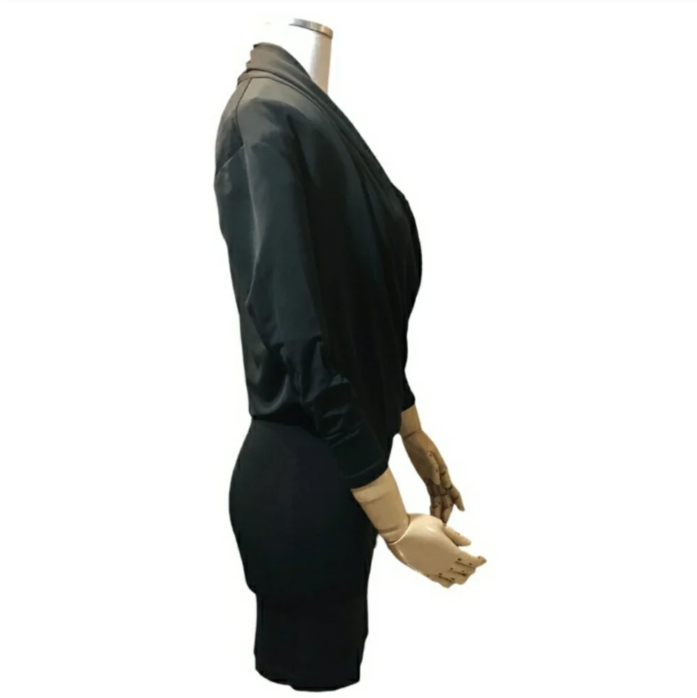 ALL SAINTS Black Asdis Draped Front Dress EUC!